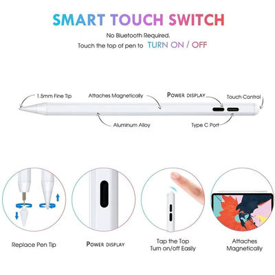 Estilete capacitivo ativo Pen For Touch Screen da rejeção universal da palma
