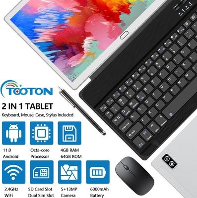 PC Windows 2 da tabuleta de Chromebook do núcleo de um Octa de 10 polegadas em 1 com 4+64/128GB