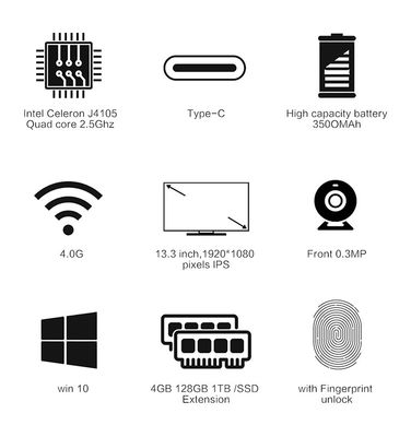 Portáteis da polegada do Odm computador magro do PC de 13,3 com os fabricantes do monitor do tela táctil 4k