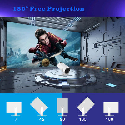 8G ROM Storage Projetor 4K HD com CPU Quad-core ARM Cortex-A53 e GPU Mali-G31